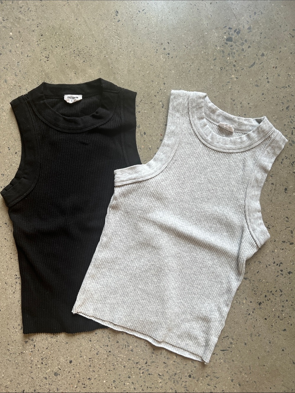 Cotton On Ribbed Tank Tops Bundle - Black & Gray - XS